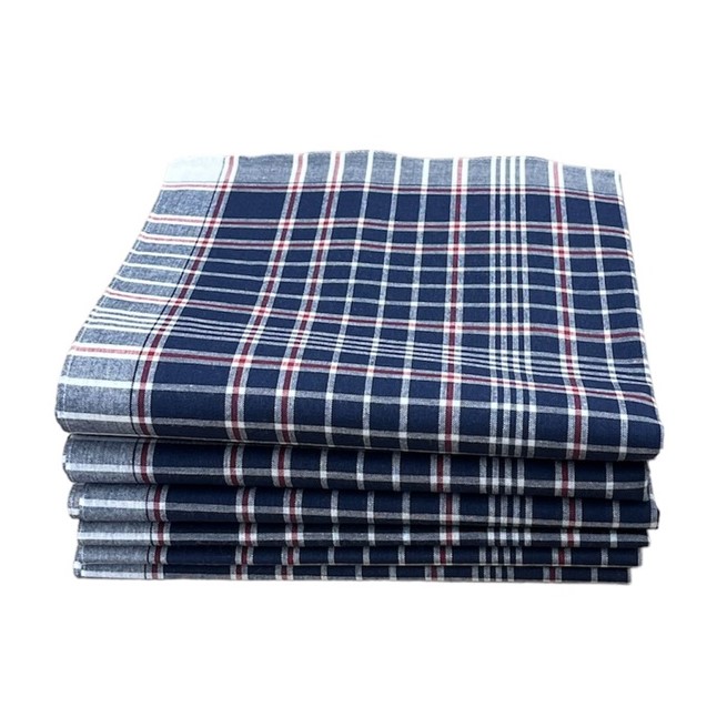 Pile de mouchoirs à carreaux bleus et rouges